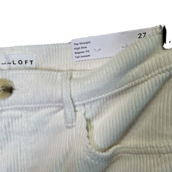 LOFT Tall Straight Corduroy Pants in Whisper White Size 27 NWT - Picture 5 of 6